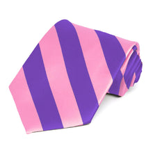 Load image into Gallery viewer, Pink and Purple Striped Tie