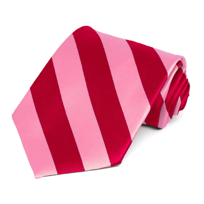 Pink and Red Striped Tie
