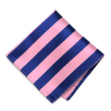 Load image into Gallery viewer, Pink and Royal Blue Striped Pocket Square