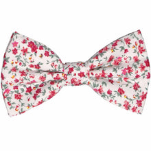 Load image into Gallery viewer, Pink and white small floral pre-tied bow tie