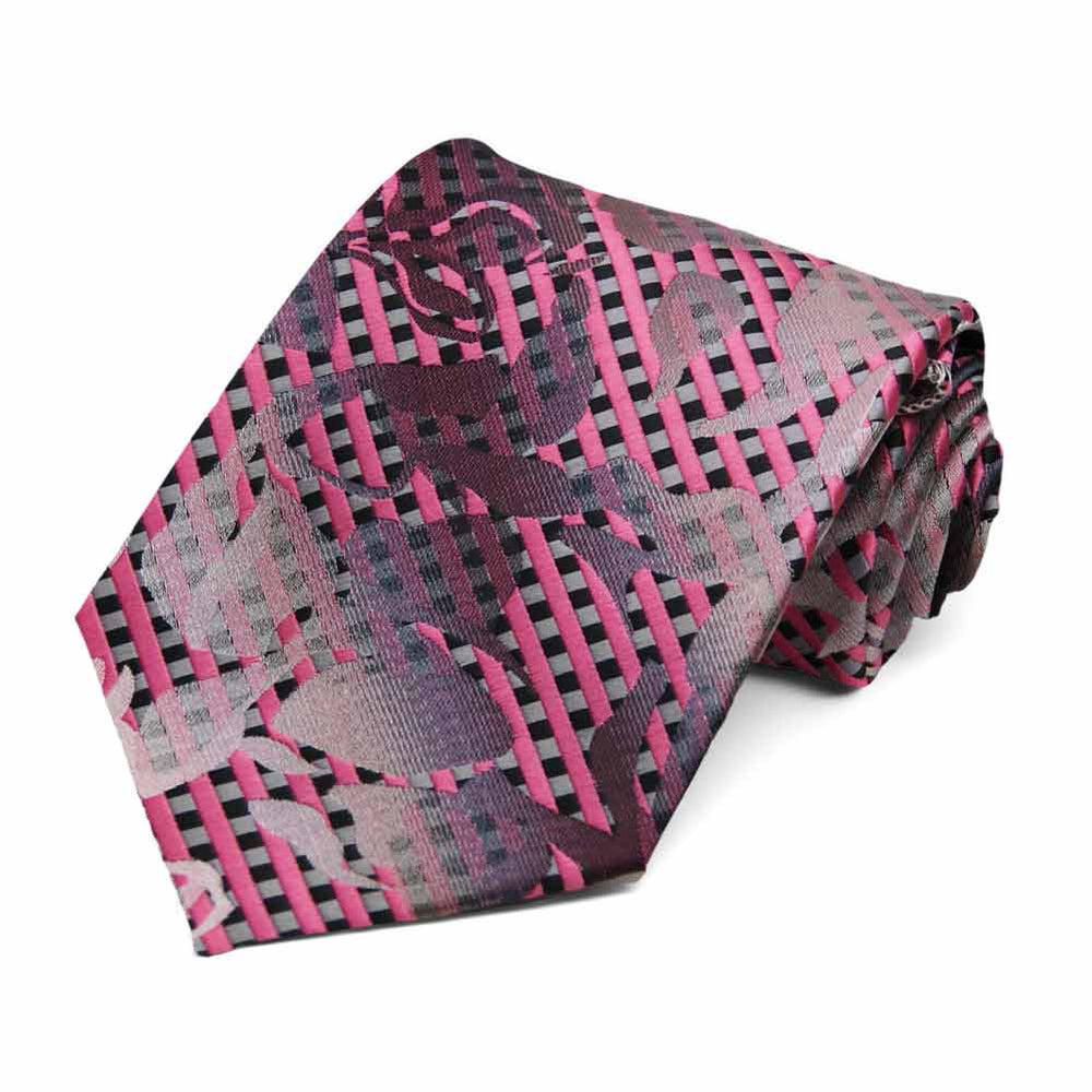 Pink Dunlap Floral Necktie
