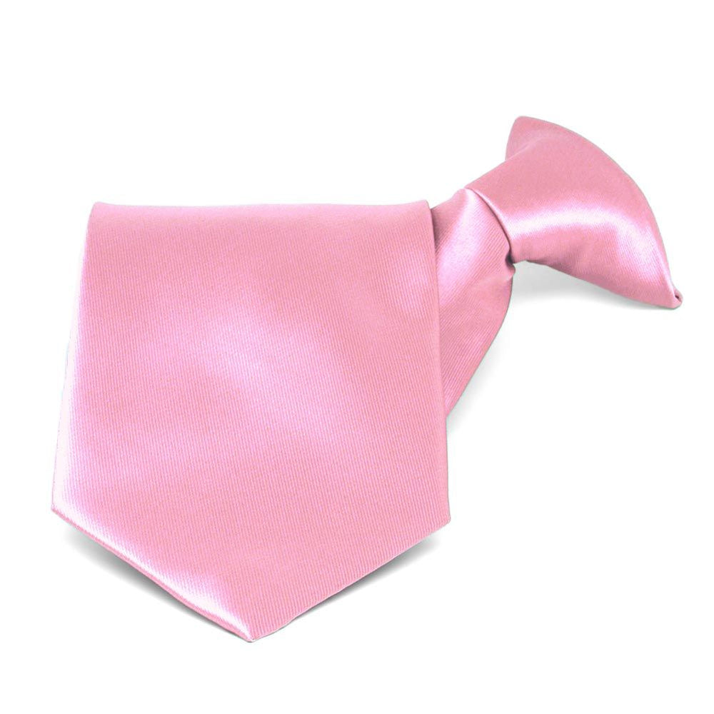 Pink Solid Color Clip-On Tie