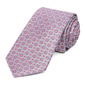 Pink hashtag slim tie