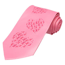 Load image into Gallery viewer, An array of ribbon hearts ascending up a pink tie.