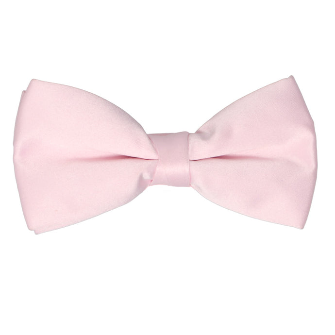 Light pink pre-tied bow tie, front view