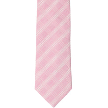 Load image into Gallery viewer, Front view of a pink plaid necktie
