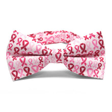 Load image into Gallery viewer, Pink ribbon band collar bow tie