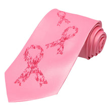 Load image into Gallery viewer, Ribbons descending up a pink tie.