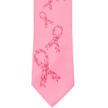 Load image into Gallery viewer, Front view of a pink ribbon ribbon tie