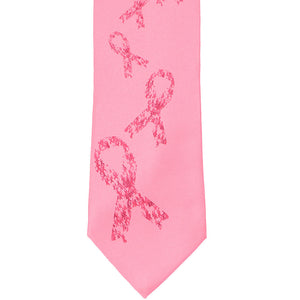 Front view of a pink ribbon ribbon tie