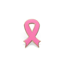 Load image into Gallery viewer, Pink ribbon breast cancer awareness pin