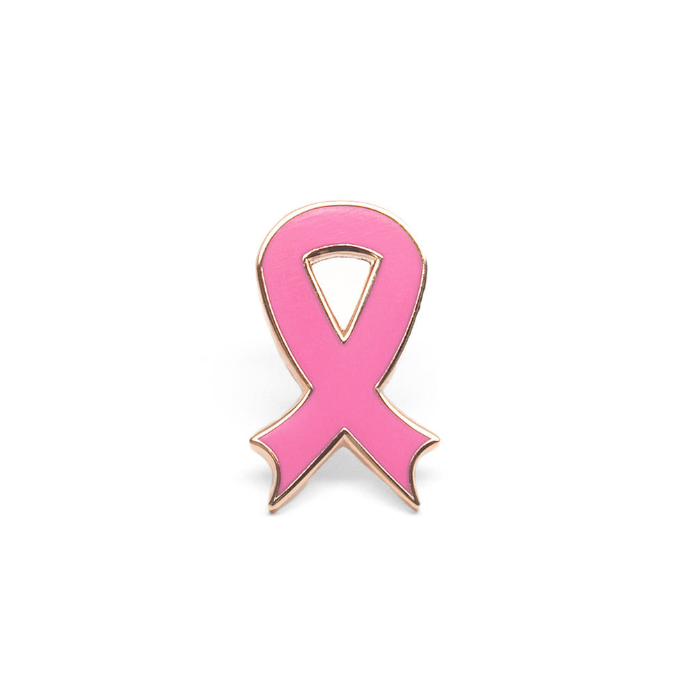 Pink ribbon breast cancer awareness pin