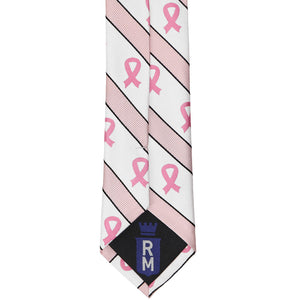 Back view of a pink ribbon slim tie
