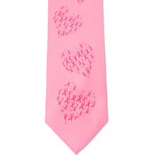 Load image into Gallery viewer, Front view pink ribbon heart necktie