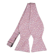 Load image into Gallery viewer, An untied self-tie bow tie in light pink dark pink and white plaid