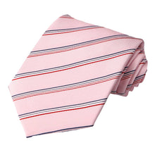 Load image into Gallery viewer, Carnation Pink Hayward Striped Necktie