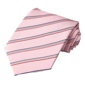 Carnation Pink Hayward Striped Necktie