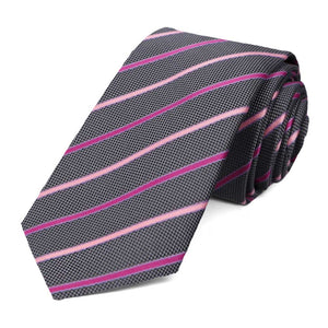 Pink Stanley Striped Slim Necktie