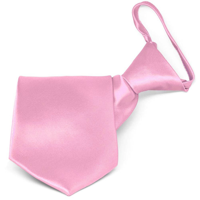 Pink Solid Color Zipper Tie