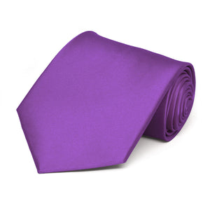 Plum Violet Extra Long Solid Color Necktie