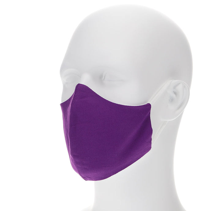 plum violet face mask on a mannequin with filter pocket
