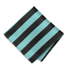 Load image into Gallery viewer, Pool and Black Striped Pocket Square