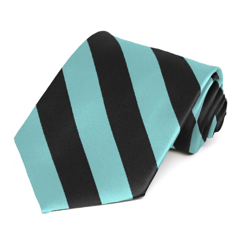 Pool and Black Striped Tie