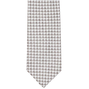 Portobello and white checked tie, flat view