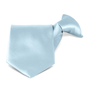 Powder Blue Solid Color Clip-On Tie