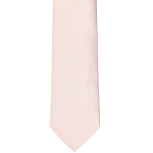 The front bottom view of a princess pink slim tie
