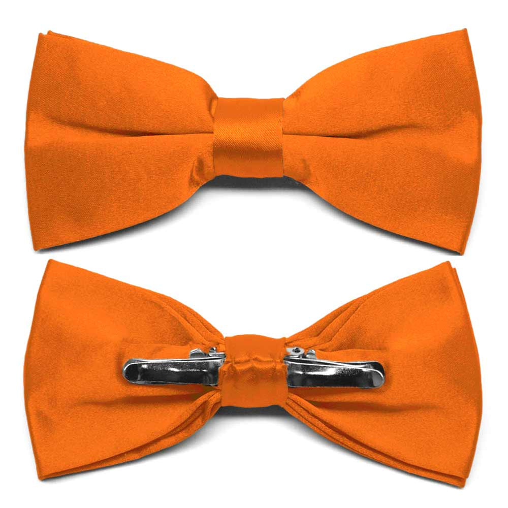 Pumpkin Orange Clip-On Bow Tie