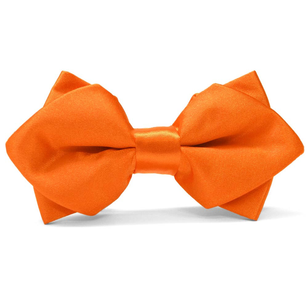 Pumpkin Orange Diamond Tip Bow Tie