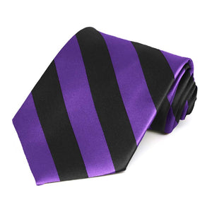 Purple and Black Striped Tie