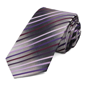 Purple Kissimmee Striped Slim Necktie