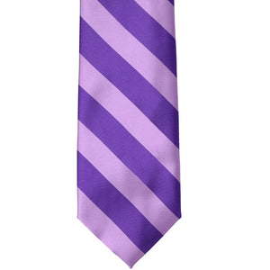 Purple and lavender striped tie front