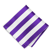 Load image into Gallery viewer, Purple and White Striped Pocket Square