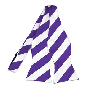 Purple and White Striped Self-Tie Bow Tie