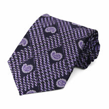 Load image into Gallery viewer, Purple paisley pattern tie