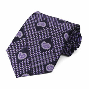 Purple paisley pattern tie