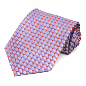 Purple and red geometric tie