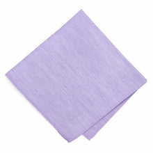 Load image into Gallery viewer, A folded light purple pocket square with a linen texture