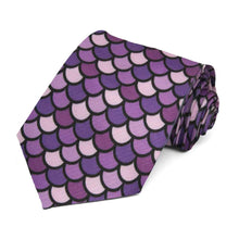 Load image into Gallery viewer, A purple scale pattern necktie