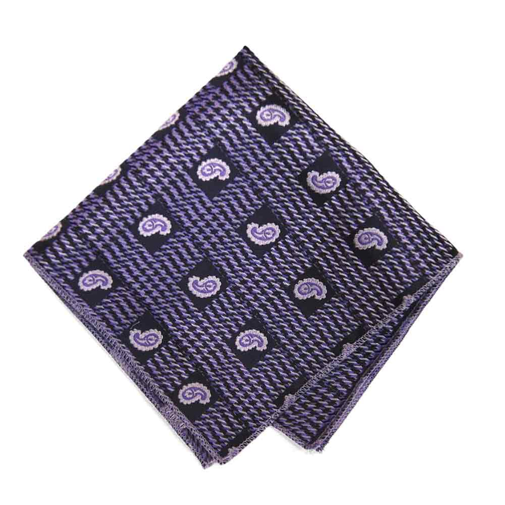 Purple Churchill Paisley Pocket Square