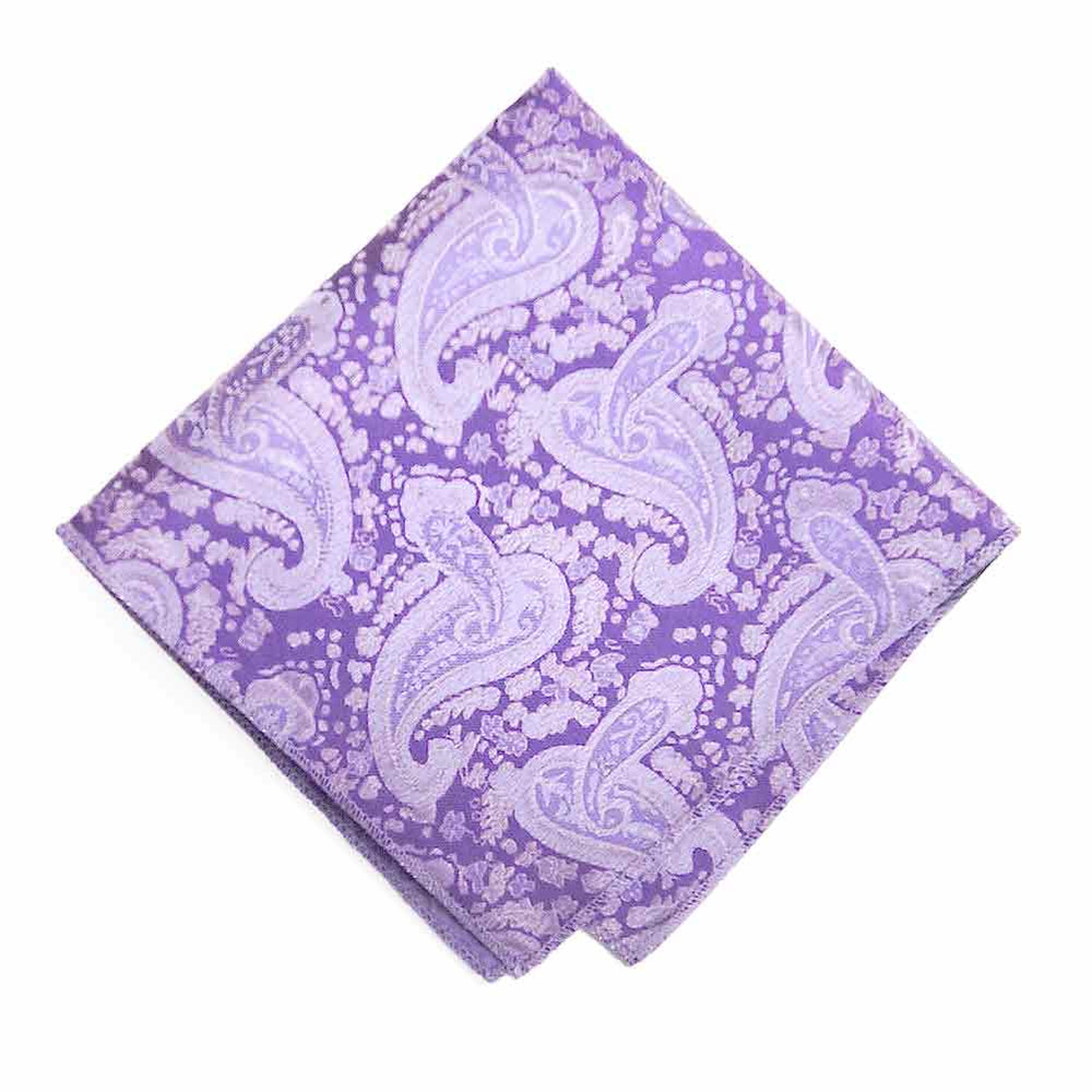 Purple Spencer Paisley Pocket Square