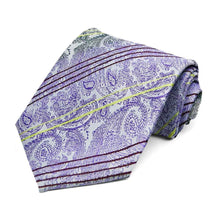 Load image into Gallery viewer, Light Purple Alden Paisley Necktie