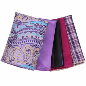 5 assorted purple pocket squares