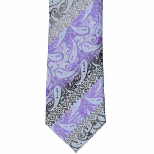 Purple striped paisley tie