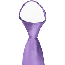 Load image into Gallery viewer, A closeup of a knot on a purple zipper tie