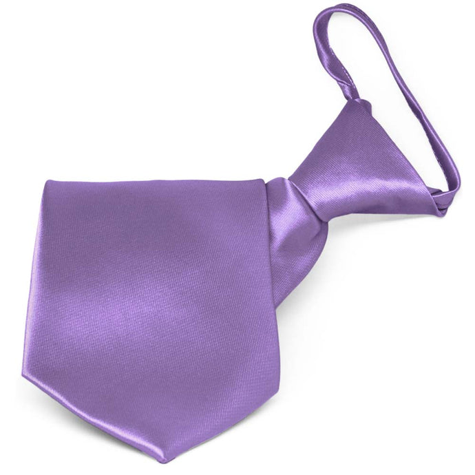 Purple Solid Color Zipper Tie