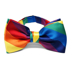 Rainbow Striped Bow Tie